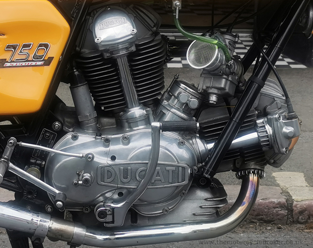 1974 Ducati 750 Sport motor close