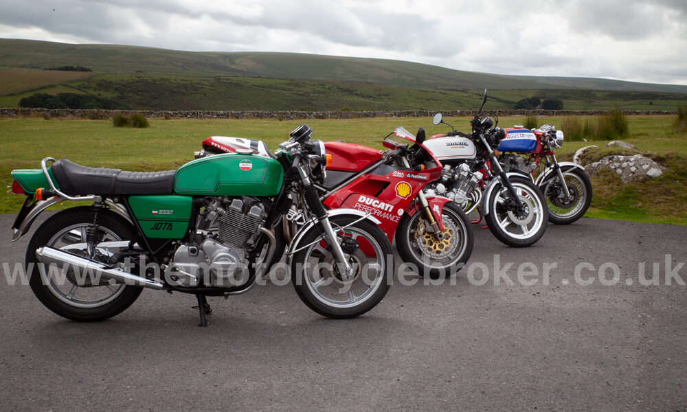 1975 Laverda Jota, 2000 Ducati 996 SPS factory, 1979 Honda CBX1000 and 1975 MV Agusta 750S