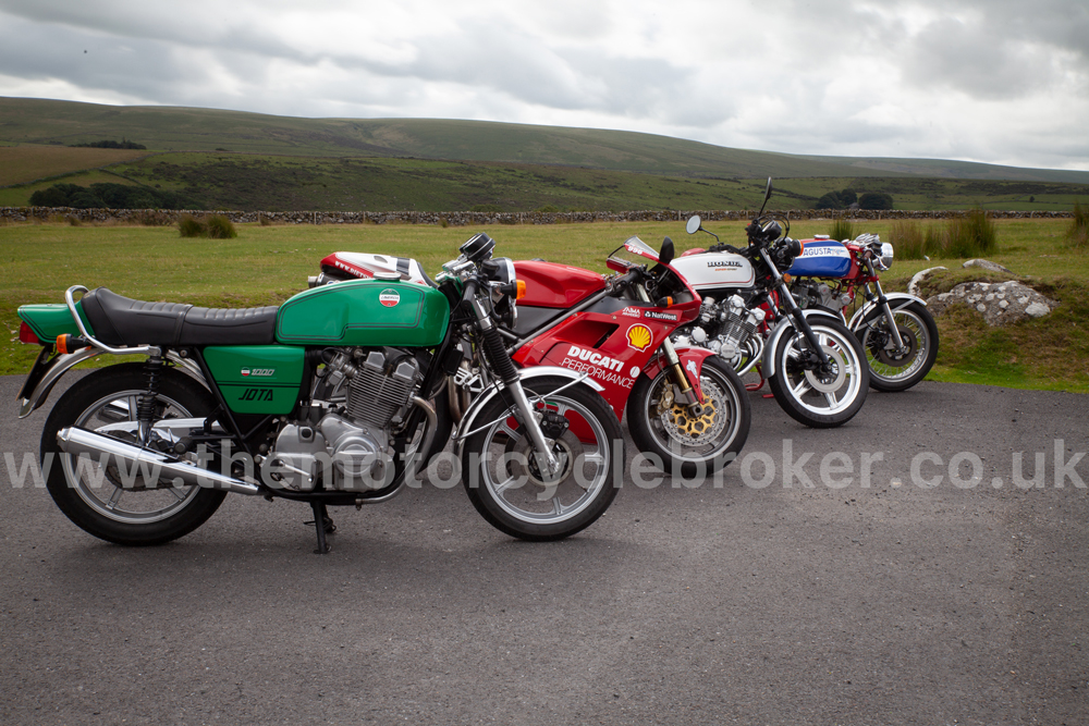 1975 Laverda Jota, 2000 Ducati 996 SPS factory, 1979 Honda CBX1000 and 1975 MV Agusta 750S